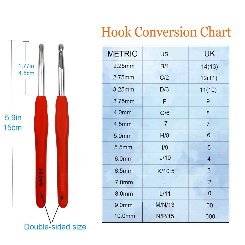 Mdoker Extra Long Crochet Hooks,Ergonomic Grip Soft Handles for Handmade DIY Crocheting,Crochet Hook Needles for Arthritic Hands,Size J/10(6.0MM) - Image 4